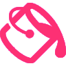 Grafik Farbtopf mit auslaufender Farbe in Linien in pink