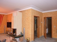 Marmorierte Wand in Wischtechnik Farbe aprikot